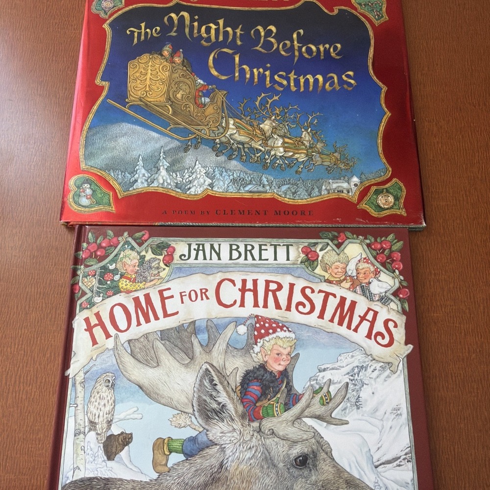 Vintage The Night Before Christmas Clement Moore & Home For Christmas Jan Brett